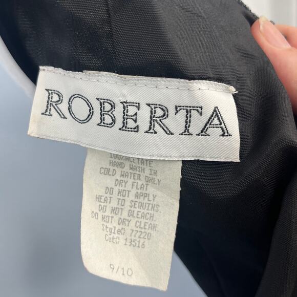 Vtg Y2K Roberta Sequin Formal Dress 9/10 Hoco Prom Halter Gala Halter 90s Goth - Picture 9 of 11